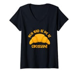 Womens You Had At Me At Croissant V-Neck T-Shirt