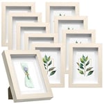 EUGAD Lot de 10 Cadre Photo en Bois 20x25cm, Style 3D Cadre de Boîte d'Ombre Profonde pour Objets jusqu'à 1,5cm, Galerie Photos Décoration Murale avec Passe-Partout vitre en Verre, Chêne