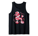 Cute Love Heart Roses Patten Valentines Day Poodle Tank Top