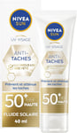 NIVEA SUN Fluide UV Visage Luminous 630 FPS 50+ (1 X 40 Ml), Crème Solaire Visag