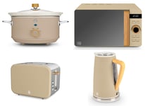 Swan Nordic Kettle 2 Slice Toaster Microwave & Slow Cooker in Oatmeal Colour