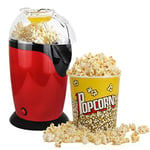 Leogreen - Appareil à Popcorn Eléctrique, Eclateur de Maïs, Rouge, Dimensions: 30,5 x 17 x 16,3 cm, Capacité de la tasse: 60 g