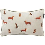 Dogs Organic Cotton Velvet Pillow Putetrekk 30x50 cm, Beige