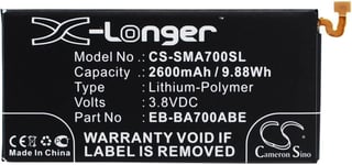 Akku laitteelle GH43-04340A laitteelle Samsung, 3.8V, 2600 mAh