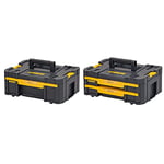 DeWalt DWST1-70705 T-Stak III Tool Storage Box with Drawer, Yellow/Black & DWST1-70706 T-Stak IV Tool Storage Box with 2-Shallow Drawers, Yellow/Black, 7.01 cm*16.77 cm*12.28 cm