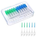 200 Pcs Brossettes Interdentaire, Brossette Dentaire Cure Dent Brossette Bâtonnet Interdentaire, Outil de Nettoyage de Dents pour Inter Dentaire Hygiène Interdentaire (Bleu, Vert)