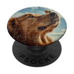 Golden Retriever Puzzle photo de la nature Chien et papillon PopSockets PopGrip Adhésif