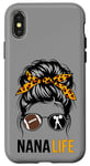 iPhone X/XS Nana Life Messy Bun Hair Funny Football Cheer Nana Granny Case