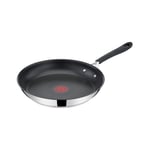 Jamie Oliver by Tefal Quick & Easy Stainless Steel Frying Pan, 24cm Silver