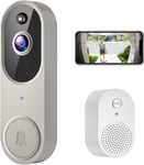 1080P Smart Wireless Video Doorbell Camera Chime Ringer AI Human Detection      