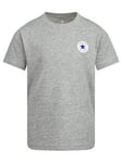Converse Kids Boys Chuck Patch Smal Logo T-Shirt - Dark Grey, Grey, Size 6-7 Years