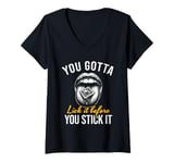 Womens You Gotta Lick It Before You Stick It Funny Adult Joke V-Neck T-Shirt