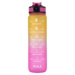 Motiverende Vannflaske Pink/Yellow 900ml