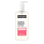 Neutrogena Clear & Radiant Facial Wash (1x 200ml), Clarifying Face Wash for Normal Skin Types, Brightening Wash with Vitamin C and Pink Grapefruit for Clearer Radiant Complexion