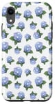 iPhone XR Preppy Coquette Hydrangeas and Bows in Pastel Blue Case