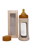 Wide Neck Baby Glass Bottle With Sleeve 250Ml/8.5Oz Single-Pack Baby & Maternity Baby Feeding Baby Bottles & Accessories Baby Bottles Beige HEVEA