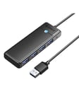 ORICO Hub USB-A to 4xUSB-A 3.0 - black USB-hub - USB 3.0 - Svart