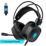 7.1 Rose Lovely Gaming Headset Surround Sound St¿r¿o ¿couteurs USB Filaire Casque avec Micro Lumiere Respiratoire pour PC Gamer PS4-prise USB avec 7.1_XINENGJI