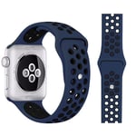 Apple Watch Tofarget Silikon Smartwatch-rem (38/40/SE/41/42mm) - Mørkeblå / Svart