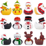 THE TWIDDLERS 12 Jouets de Bain Canards de Noël pour Bébés & Tout-Petits, 6cm - Père Noël Bonhomme Neige Renne - Calendrier de l'Avent, Décoration & Cadeau