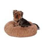 Danish Design Essentials Panier Moelleux en Forme de Donut pour Chien - Beige - Taille M 50 cm - Confortable et Moelleux - Lavable en Machine