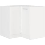 ATLAS Meuble bas d'angle - Décor blanc - L89 x L89cm - Plan de travail non inclus