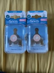 2x Dr Brown's Preemie Silicone Bottle Teats 2-Pack 0 Months+