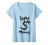 Womens Snake Money Serious Money Makers Only - Money V-Neck T-Shirt