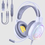 EMPIRE GAMING – 2024 Nouveau - Icarus S17 Casque Gamer RGB - pour PS5, PS4, Xbox One/Series, PC, Mac, Smartphones, Tablettes - Télécommande - Son Stéréo Haute Définition - Microphone Flexible - Blanc