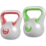 Gorilla Sports Kettlebell Fitness pakke - 14kg 16kg