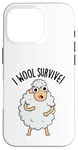 Coque pour iPhone 16 Pro I Wool Survive est un jeu de mots amusant en forme de mouton