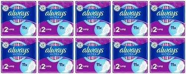 110 x Always Ultra Sanitary Towels Long With Wings Size 2, Odour Lock/Leak Guard