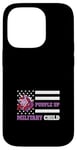 Coque pour iPhone 14 Pro Purple Up Drapeau militaire pour enfant Licorne