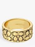 Coach Engraved Signature C Crystal Ring, Golden Shadow