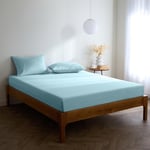 Mellanni Drap Housse 140x200 avec Bonnet 30cm - Doux, Résistant, Anti-Plis, Élastique Tout Autour - (140x200 cm, Aqua)