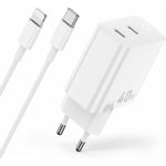 40W iPhone-laddare 14 13 12 11, Apple MFi-certifierad 2-portars 20W USB C-strömadapterladdare Snabbkontakt med 2 m iPhone Lightning-kabel för iPh