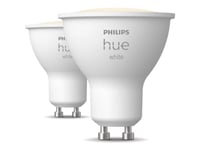 Philips Hue White - Led-Spotlight - Gu10 - 4.2 W (Motsvarande 50 W) - Klass E - Mjukt Varmt Vitt Ljus - 2700 K (Paket Om 2)