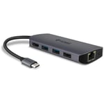 YENKEE - USB-keskitin 8in1 , 3.2 (Gen 1) USB C - 1xUSB-C, 100W/1xHDMI 4k @30Hz /1xUSB-A 2.0/ 1xUSB-A 3.0/portti RJ-45 (Ethernet), 1000 Mbps/ SD/Micro SD.