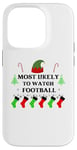 iPhone 14 Pro Most Likely To Watch Football Family Santa Elf Hat Case