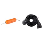 Debflex Prolongateur Prise électrique Boîtier assurant l'étanchéité de 2 rallonges 344700 Orange & Zenitech Prolongateur 16A 2P+T HO5VV-F 3G1,5mm² Noir 5m