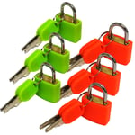 Sure Travel Padlock Family Pack, 6 x Security Bright Coloured Luggage Case Locks