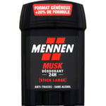 Deodorant homme 24H stick large sans alcool anti traces, musk