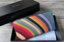 PAUL SMITH SIGNATURE SWIRL STRIPE ZIP AROUND PURSE RETAIL £360 BNIB