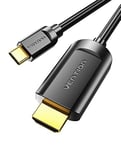 VENTION USB C to HDMI Cable 2M (4K@30Hz, 2K@60Hz, 1080P@120Hz), Thunderbolt to HDMI Type C to HDMI Cable [Thunderbolt 3 Compatible] for iPad, MacBook, Galaxy S23/S22/S21/S20, Surface, etc.