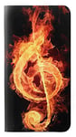 Music Note Burn PU Leather Flip Case Cover For Samsung Galaxy J3 (2018), J3 Star, J3 V 3rd Gen, J3 Orbit, J3 Achieve, Express Prime 3, Amp Prime 3