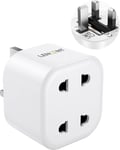 LENCENT Shaver Plug Adaptor, UK 2 Pin to 3 Pin 13A Fuse Adapter Plug Socket, for