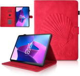 Coque Lenovo Tab M10 Plus 3rd Gen Cas De Stand De Folio De Pli Anti-Chute Soutenir Auto Wake/Sleep Étui De Protection Coque Tablette Lenovo M10 Plus 3rd Gen Rouge