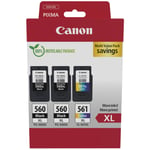 Original Canon 2X PG-560XL & 1X CL-561XL Ink Cartridge Multipack (3712C009)