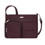 Travelon Anti-Theft Essentials Patch Pocket Crossbody Bag, Dark Bordeaux, One Size, Anti-theft Essentials Patch Pocket Crossbody Bag