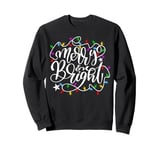 Womens Merry and Bright Outfit Christmas Lights Xmas Holiday Sweatshirt